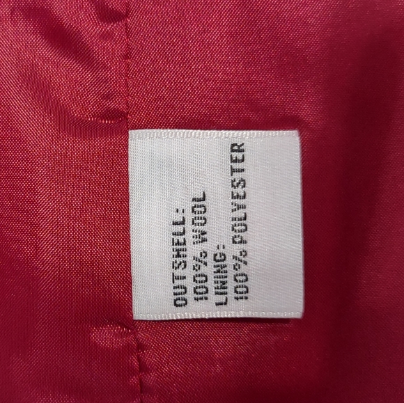 Beautiful Josephine Chaus Collection Red Wool Blazer EUC - Picture 7 of 7